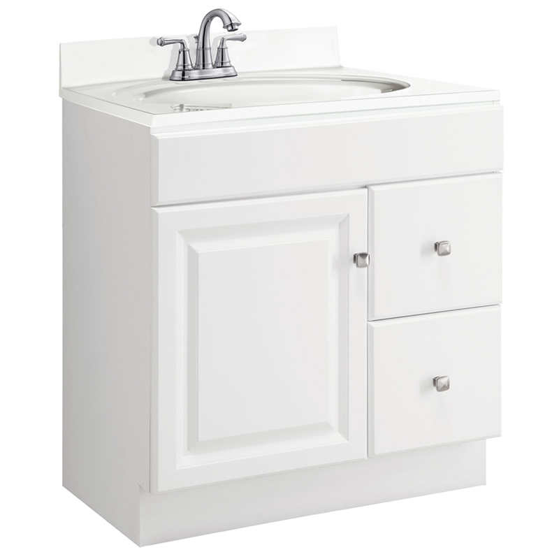 Bowery Hill 30-Inch 2-Drawer Wood Vanity Without Top in White