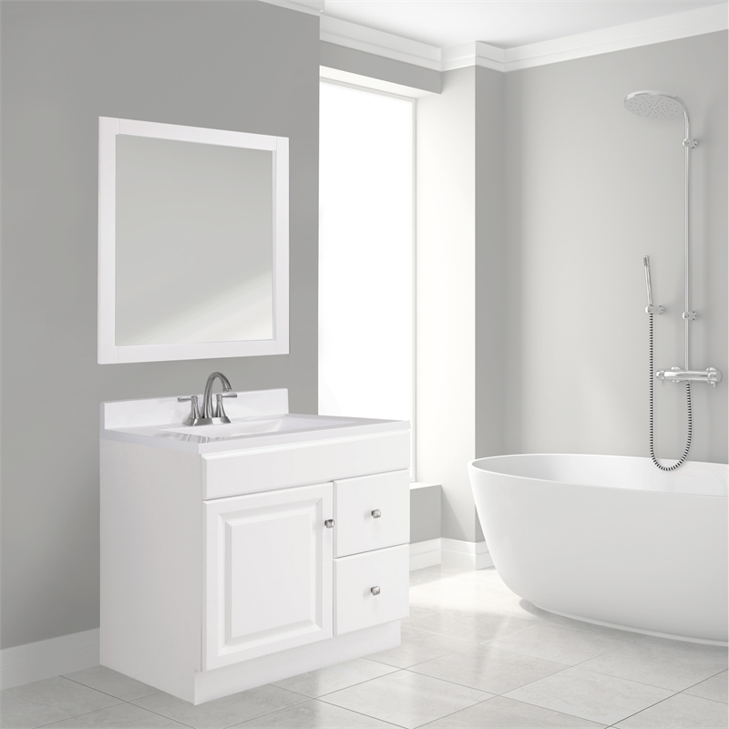 Bowery Hill 30-Inch 2-Drawer Wood Vanity Without Top in White