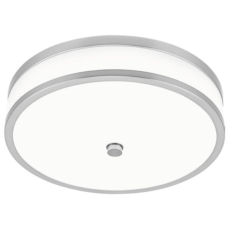 Bowery Hill Stainless Steel Ceiling Light with LED in Satin Nickel