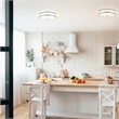 Bowery Hill Stainless Steel Ceiling Light with LED in Satin Nickel