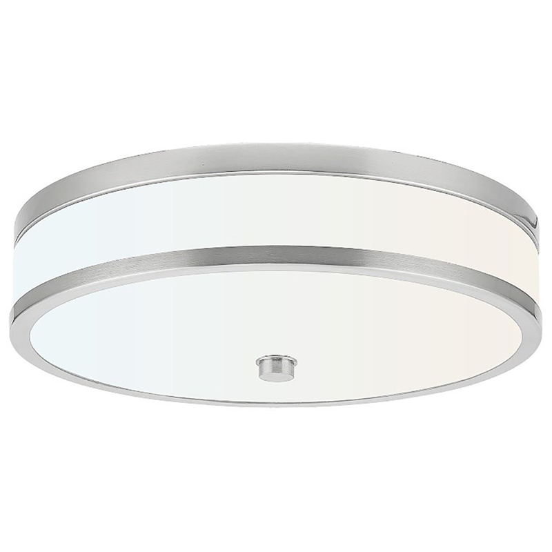 Bowery Hill Stainless Steel Ceiling Light with LED in Satin Nickel