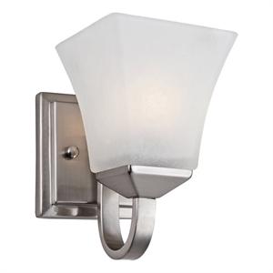 Bowery Hill Stainless Steel Wall Sconce in Silver Satin Nickel
