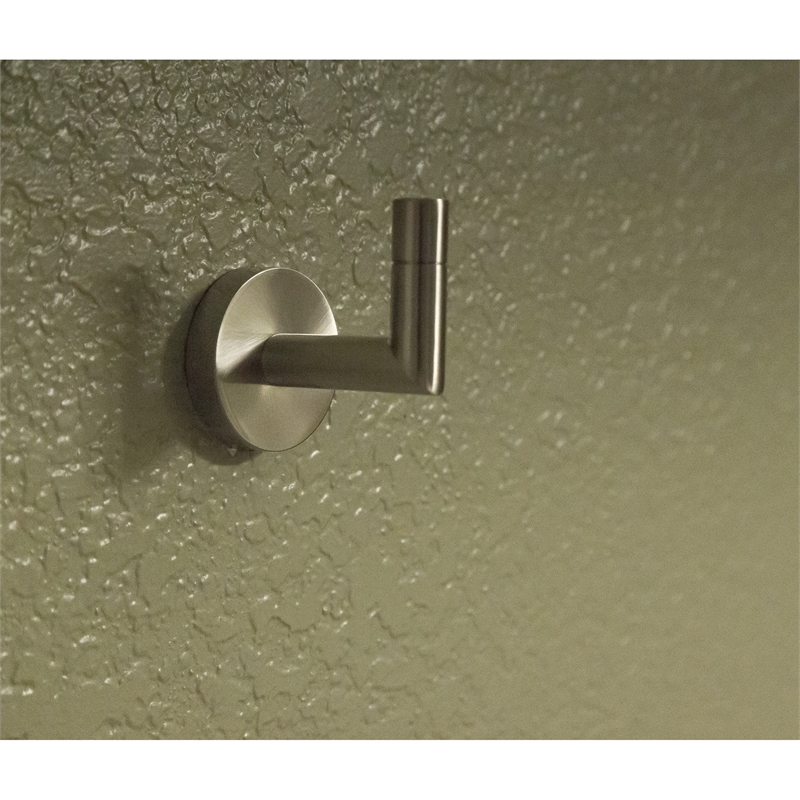 Bowery Hill Modern Linear Metal Robe Hook 2-Pack in Satin Nickel