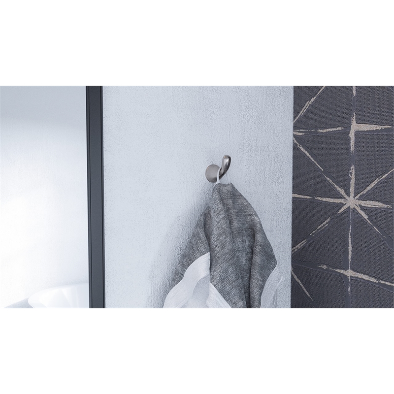 Bowery Hill Traditional Metal Robe Hook in Brushed Silver Nickel