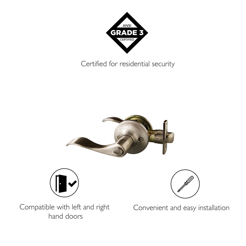 Bowery Hill Satin Nickel Metal Door Lever with 6 Way Latch 6 Pack
