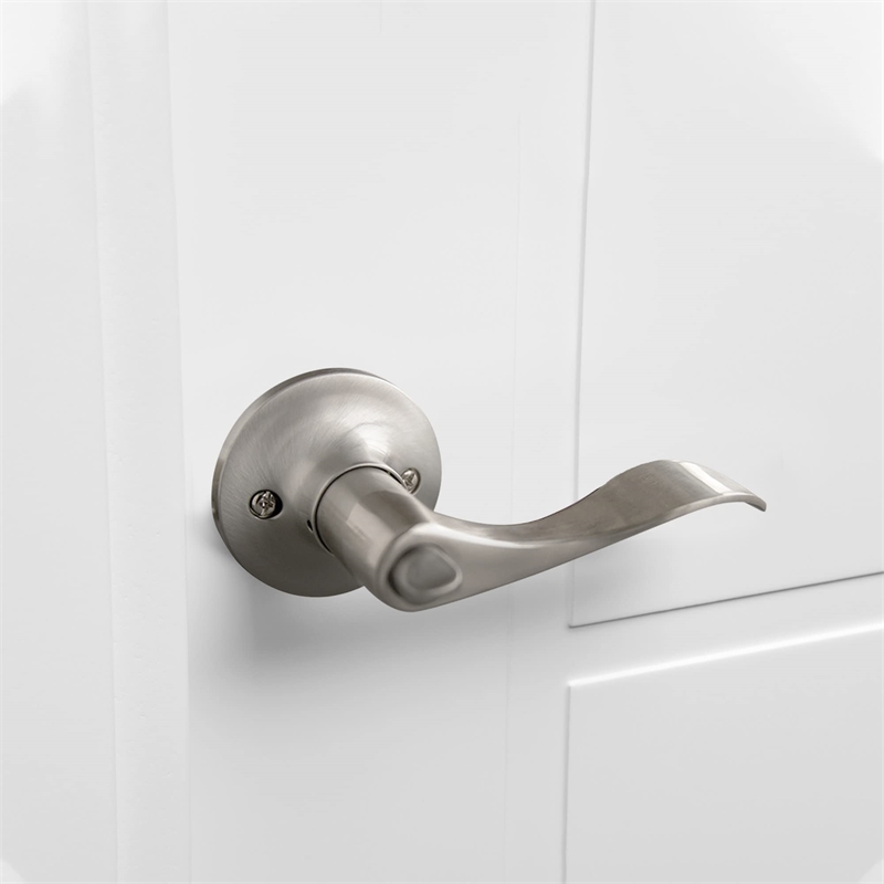 Bowery Hill Satin Nickel Metal Door Lever with 6 Way Latch 6 Pack