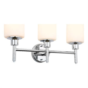 Bowery Hill 3-Light Stainless Steel Vanity Light in Polished Chrome