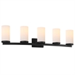 Bowery Hill 5-Light Transitional Glass Vanity Bar in Matte Black