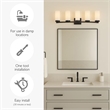 Bowery Hill 5-Light Transitional Glass Vanity Bar in Matte Black