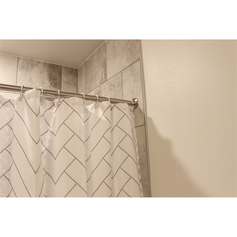 Bowery Hill Stainless Steel Shower Rod in Satin Nickel 60 Inch