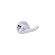 Bowery Hill Metal Double Robe Hook in Polished Chrome/Silver