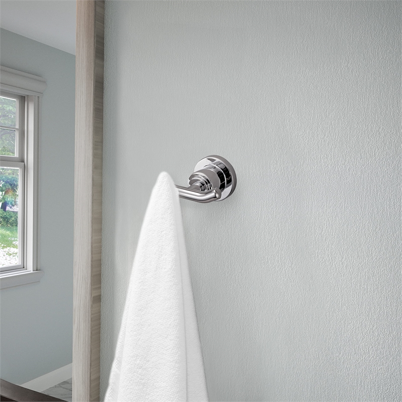 Bowery Hill Metal Double Robe Hook in Polished Chrome/Silver