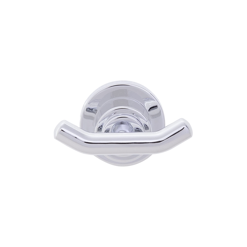 Bowery Hill Metal Double Robe Hook in Polished Chrome/Silver