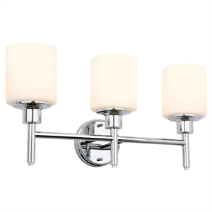 Bowery Hill 1-Light Steel Wall Light with Glass Shade in Satin Nickel