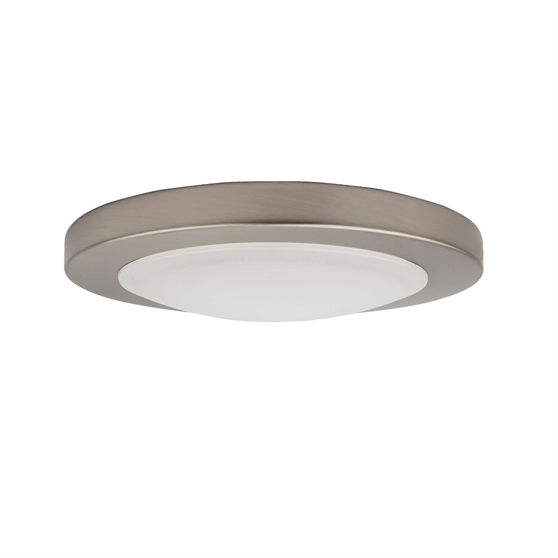 Bowery Hill LED Flush Mount Metal Ceiling Light in Satin Nickel