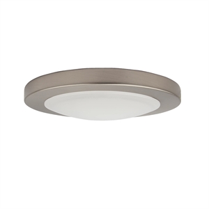 Bowery Hill LED Flush Mount Metal Ceiling Light in Satin Nickel