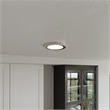 Bowery Hill LED Flush Mount Metal Ceiling Light in Satin Nickel