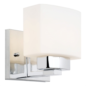 Bowery Hill 1-Light Stainless Steel Wall Light in Polished Chrome
