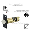 Bowery Hill Square Corner 2-Way Replacement Entry Latch in Matte Black