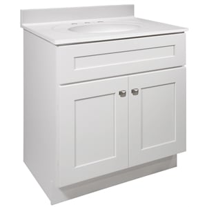 Bowery Hill 31&quot Bathroom Vanity with Marble Top Assembled in White