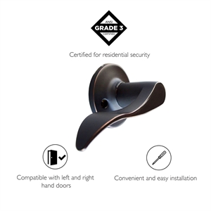 Bowery Hill Left Hand Metal Dummy Door Knob in Oil Rubbed Bronze
