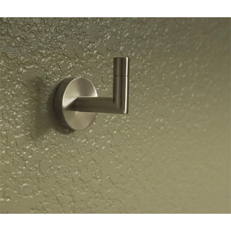 Bowery Hill Metal Robe Hook for Bath and Kitchen in Satin Nickel