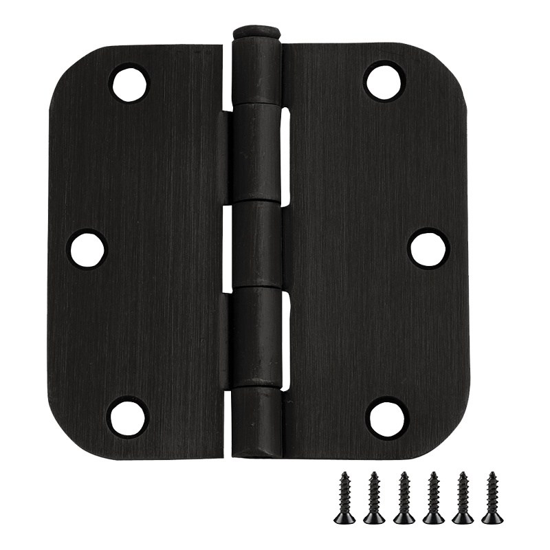 Bowery Hill Steel Hinge in Oil Rubbed Bronze 3 1/2 in 5/8 in Radius 12 Pack