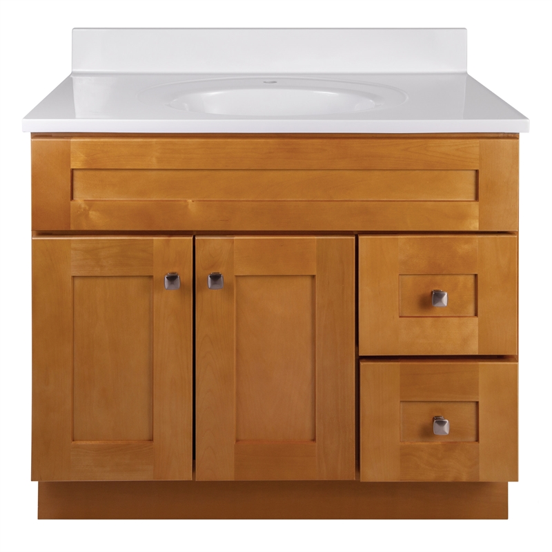 Bowery Hill 37 Inch Solid Wood Vanity in Birch Fully Assembled