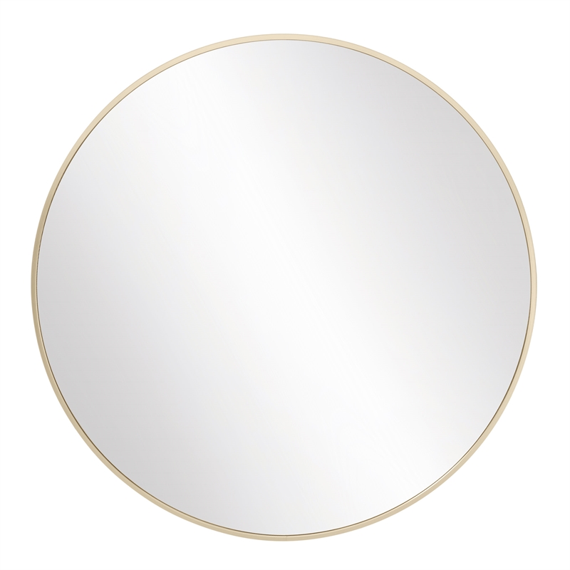 Bowery Hill Round Decorative Glass Wall Mirror with Gold Frame 24 Inch