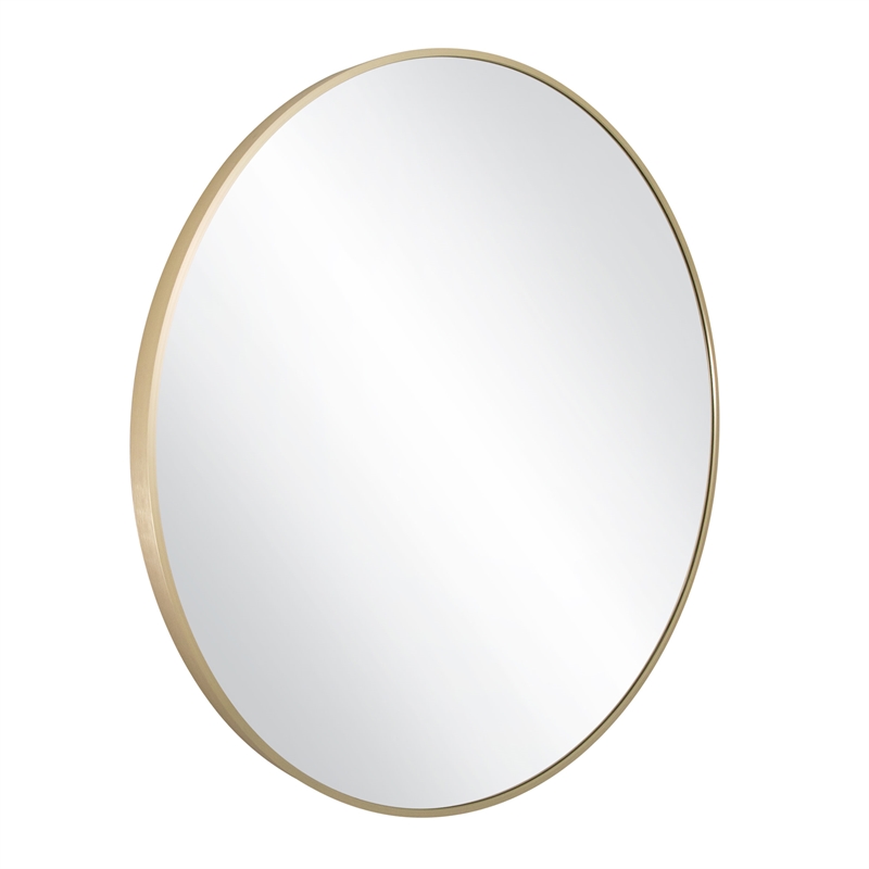 Bowery Hill Round Decorative Glass Wall Mirror with Gold Frame 24 Inch