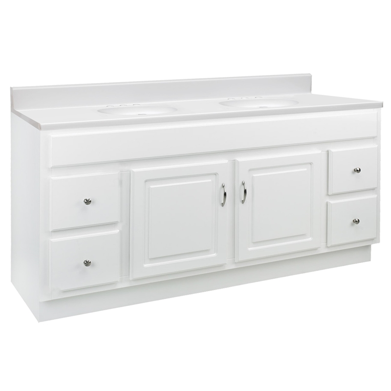Bowery Hill 61-Inch Vanity with Solid White Cultured Marble Top