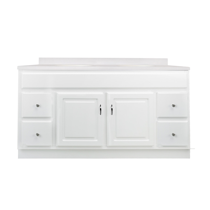 Bowery Hill 61-Inch Vanity with Solid White Cultured Marble Top