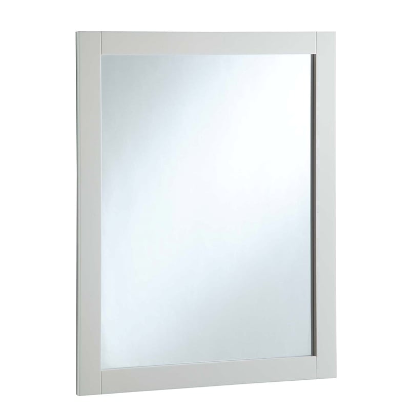Bowery Hill Wall Mounted Wood Framed Vanity Mirror 24 Inch in White
