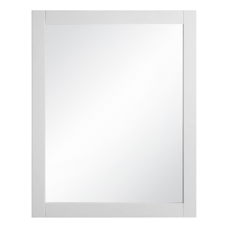 Bowery Hill Wall Mounted Wood Framed Vanity Mirror 24 Inch in White