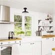 Bowery Hill 1-Light Stainless Steel Ceiling Light in Matte Black