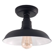 Bowery Hill 1-Light Stainless Steel Ceiling Light in Matte Black