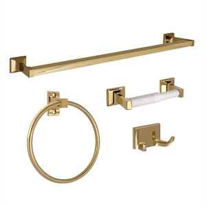 Bowery Hill Brass Bathroom Accessory Kit in Polished Brass 4-Piece