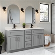 Bowery Hill 30 x 20 Inch Glass Arched Wall Mirror with Silver Frame