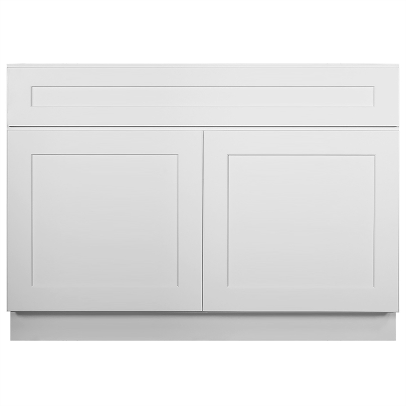 Bowery Hill Ready to Assemble Wood Cabinet in White 48 x 24 x 34.5 In