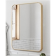 Bowery Hill 30 x 20 Inch Rounded Corner Glass Wall Mirror with Gold Frame