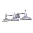 Bowery Hill 3-Light Stainless Steel Vanity Light in Galvanized Paint