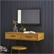 Bowery Hill Rectangular Framed Wood Bathroom Mirror in Matte Black