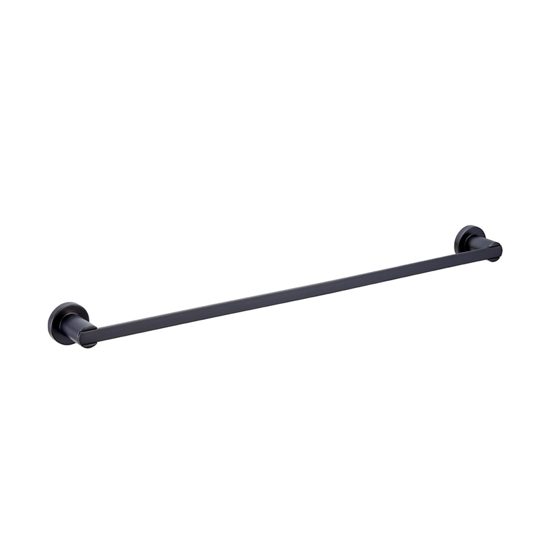 Bowery Hill Contemporary Metal Towel Bar in Matte Black 24 Inch