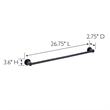 Bowery Hill Contemporary Metal Towel Bar in Matte Black 24 Inch