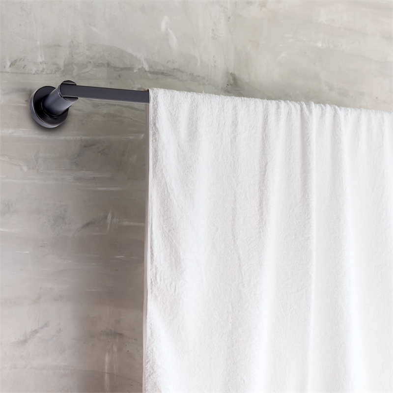 Bowery Hill Contemporary Metal Towel Bar in Matte Black 24 Inch