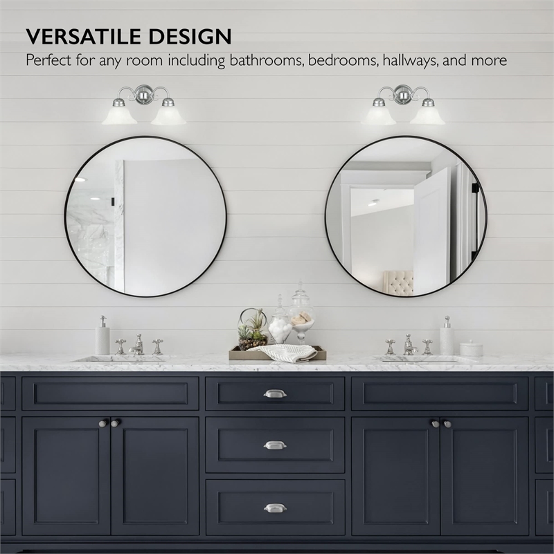 Bowery Hill 2-Light Stainless Steel Wall Mount Sconce in Satin Nickel