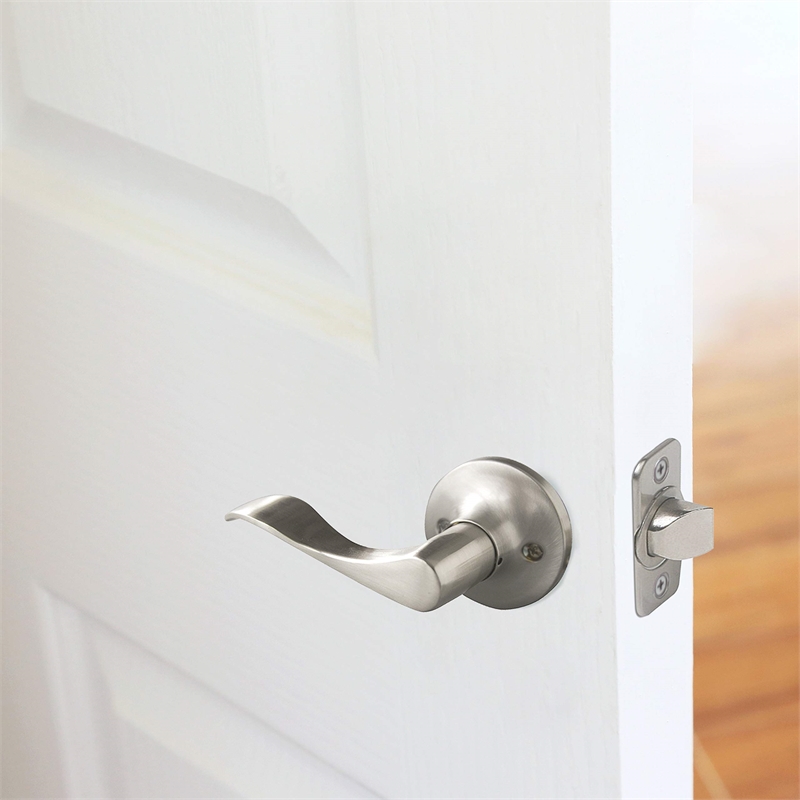 Bowery Hill Non-Locking Metal Passage Door Knob in Satin Nickel 12-Pack