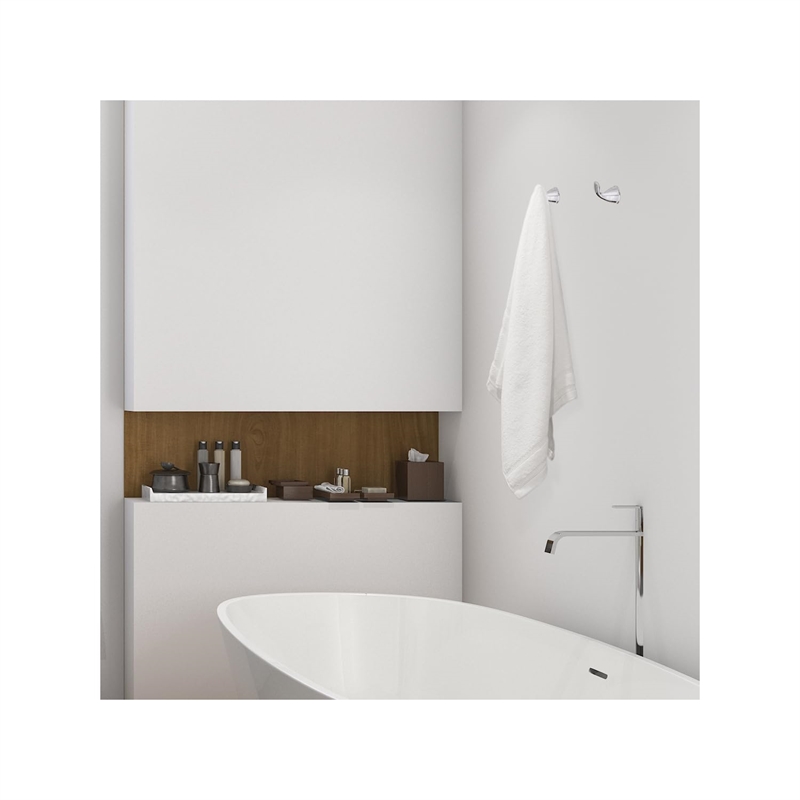 Bowery Hill Traditional Zinc Robe Hook in Polished Silver Chrome