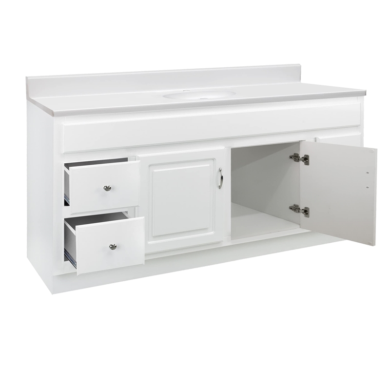 Bowery Hill 61-Inch Vanity with Solid White Cultured Marble Top