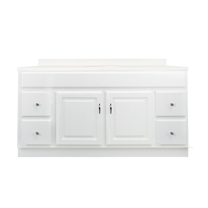 Bowery Hill 61-Inch Vanity with Solid White Cultured Marble Top